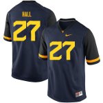 Men's West Virginia Mountaineers NCAA #27 Kwincy Hall Navy Authentic Nike Stitched College Football Jersey KL15F34DN